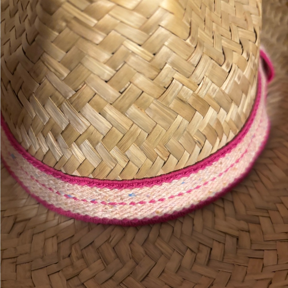 Straw Hat with Pink Band - Picture 3 of 12